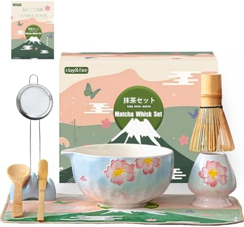 Matcha Whisk set, 9 pcs Handcrafted Matcha Set for Beginner