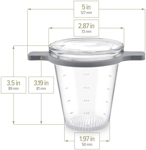 Teabloom Patent-Pending Purity Glass Tea Infuser with Lid – 3.3 Borosilicate, Laser-Perforated Filter, Universal Fit for Cups & Teapots, Toxin-Free Brewing for Whole-Leaf Tea