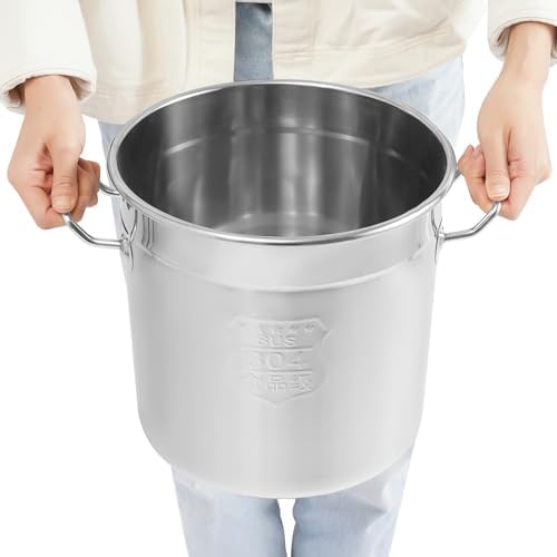 12L/22.2Qt Commercial Large Stock Pot with Lid,Nickel Free Stainless Steel Cookware Healthy Polished Stockpots, Induction Soup Pot for Cooking Home Use