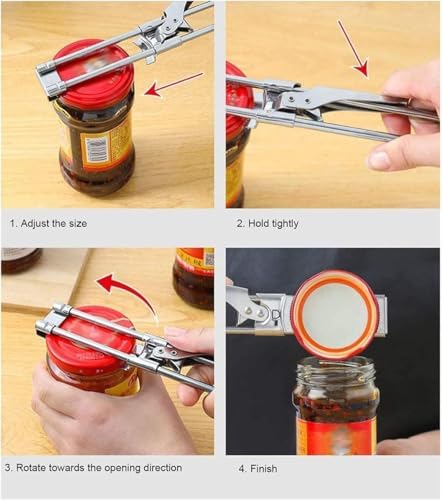 3PCS Master Jar & Bottle Opener, Adjustable Multifunctional Stainless Steel Can Opener Jar Lid Gripper, Manual,Kitchen Accessories