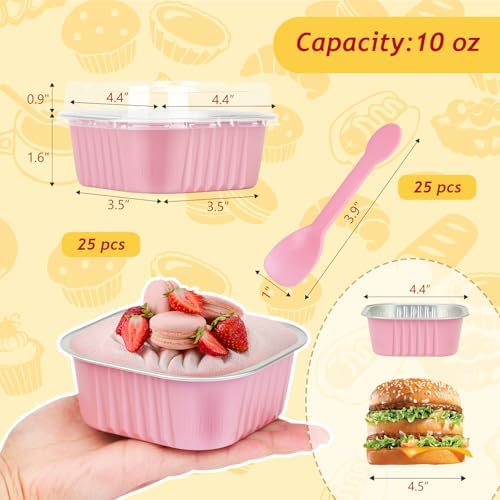 LNYZQUS 10oz Mini Cake Pans with Lids, Small Cinnamon Roll Containers