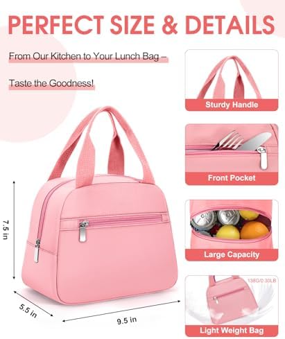 Lunch Bag, Small Insulated Lunch Box for Women