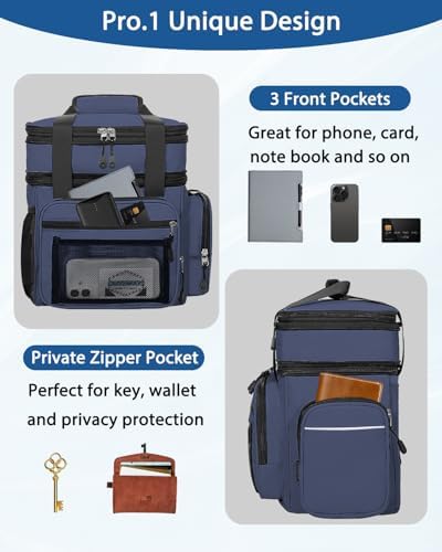 Expandable Lunch Box Men Insulated Double Deck Leakproof Cooler Bag
