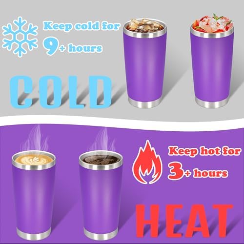 20 oz Tumbler Insulated Tumblers Stainless Steel Coffee Mug,Purple 6PCS