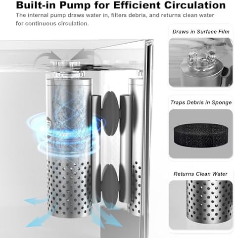 FZONE Aquarium Surface Skimmer with 4-Speed Controller for Planted Tanks