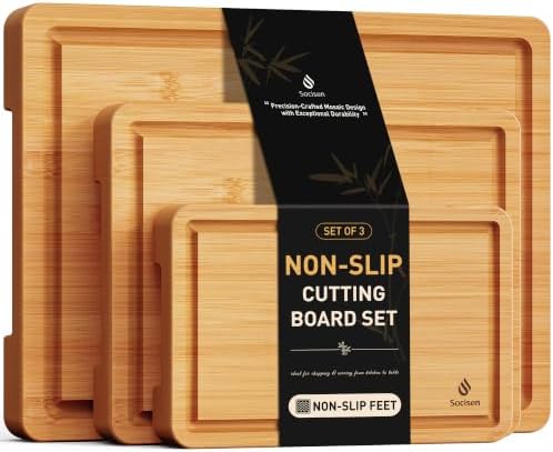 Bamboo Cutting Board Set Non Slip Feet Over Sink Kitchen Gadgets Seller 2024 First Apartment Essentials New Home Must Haves Things Stuff Accessories House Warming Decor Housewarming Hostess Host Gifts
