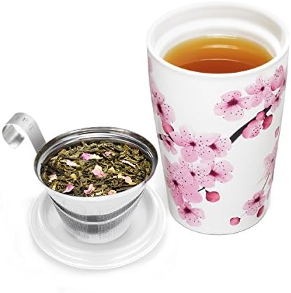 Tea Forte Double-Walled Ceramic Kati Cup, Hanami, 12 oz