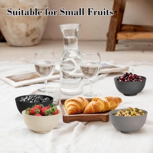 Wrova Mini Wheat Straw Bowls Set of 8, 10 OZ Small Bowls for Kitchen