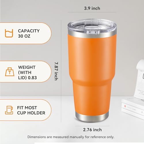 30 oz Tumbler with Lid Stainless Steel Tumblers Bulk, 8 Pack