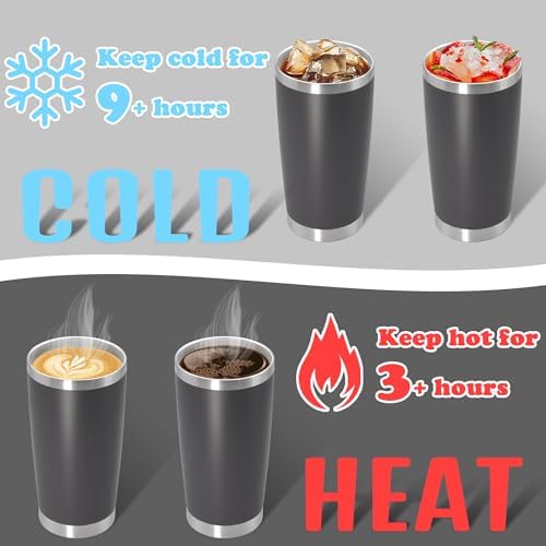 20 oz Tumbler Insulated Tumblers Stainless Steel Coffee Mug,Grey 1PCS
