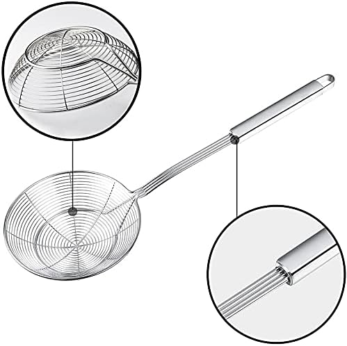 YFWOOD Spider Strainer Skimmer, Slotted Spoon for Cooking 5.5 Inch