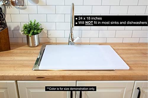 Thirteen Chefs Extra Large 24 x 18 Blue Cutting Board - 1/2" Thick HDPE Plastic for Fish and Seafood, Restaurant Quality Poly, NSF for Commercial Kitchens
