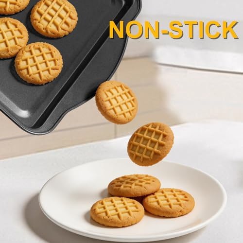 Baking Sheet Set of 3 - Carbon Steel Cookie Sheet for Baking, 17/15/13 Inch, Nonstick Baking Pan with Dual Handles, Stackable, Rust & Warp Resistant, Perfect for Baking, Roasting, and More