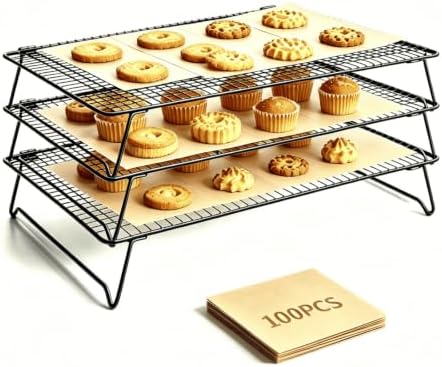 Lanxiu Cooling Racks for Cooking and Baking, 3 Pcs Wire Cooling Rack(Black)