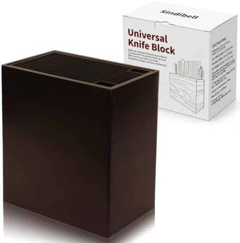 Universal Knife Holder XL Knife Block Without Knives Acacia Wood Dark Brown