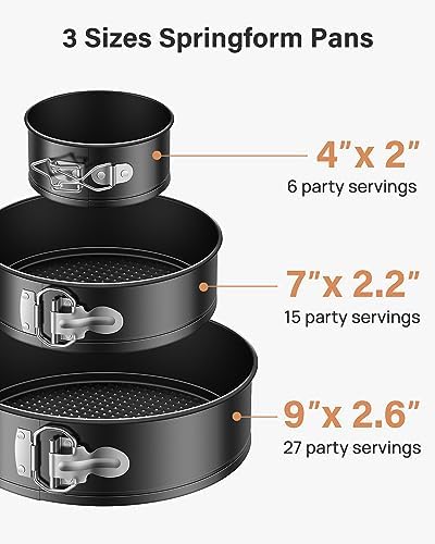 Kootek 144PCs Cake Pan Set, Cake Decorating Kit with 3 Springform Pans
