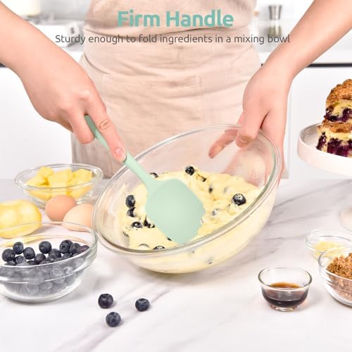 U-Taste Silicone Spoon Spatula, 600°F High Temp Scoop, 11.38", Mint Green