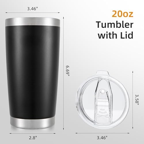 20oz Tumbler Bulk with Lid Stainless Steel Tumblers, 6 Pack