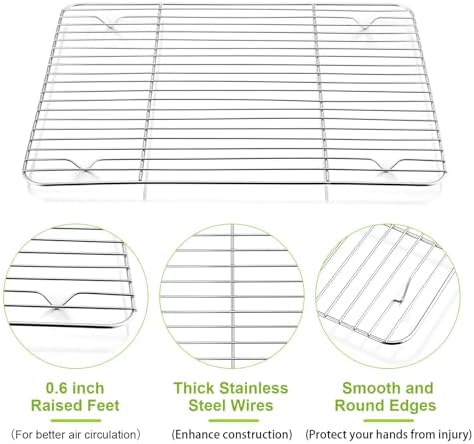 P&P CHEF 4 Pcs Baking Wire Rack for Cooling, 11.6 Inch