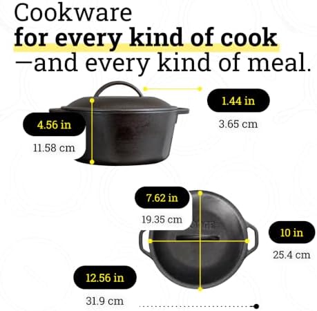 Lodge Cast Iron Dutch Oven with Loop Handle, Oven-Safe, 5 Quart
