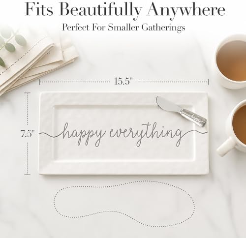 Mud Pie Happy Hostess Serving Platter, White