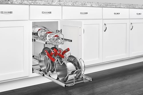 Rev-A-Shelf Dual Kitchen Cabinet Pullout Organizer, Min Open Width of 11.5"