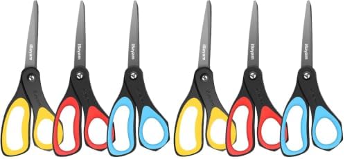 iBayam 8.5" All Purpose Nonstick Scissors, Titanium Scissors for Kids Craft (Pack of 2)