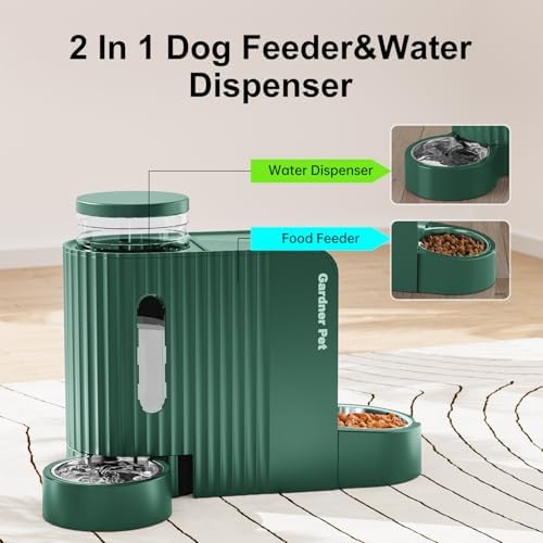 Gravity Automatic Cat Feeder, Water & Food Dispenser Set, Stainless Bowls