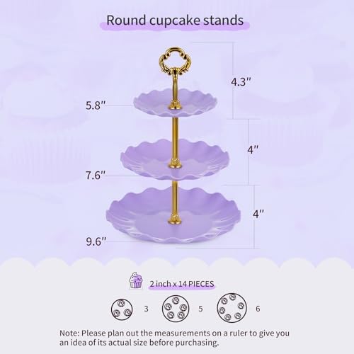 Pack of 11 NWK Cake Stand Set of Cupcake Stand, Tray & Table Cloth (Purple)