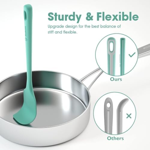 ChefAide 4 Pieces Silicone Spatulas Set, Heat Resistant Rubber Spatula