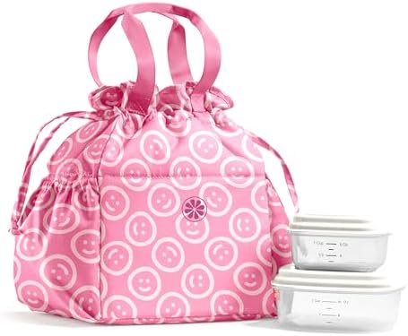 Fit & Fresh Cromwell Cinch Insulated Lunch Bag for Women w/Containers