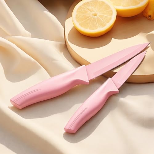 Pink Knife Set,7-Piece Kitchen Knife Block Set, Kitchen Knife Set