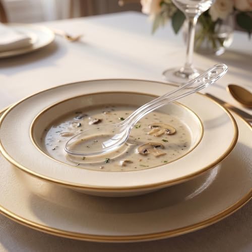 SACATR 500 Count Clear Plastic Silverware Heavy Duty -250 Forks, 250 Spoons