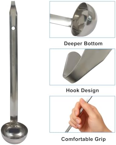 Hitefu 3 Pcs Stainless Steel Soup Ladle Set, 1 oz