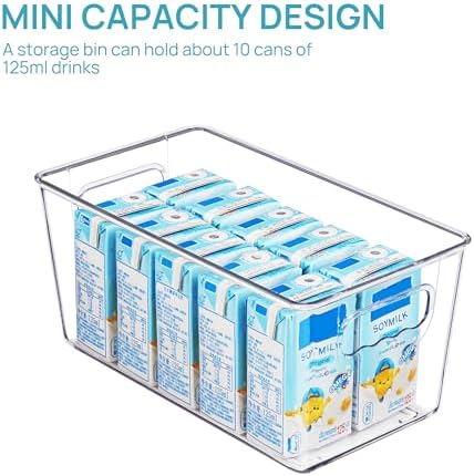 Vtopmart 6 Pack Clear Storage Bins, Pantry Storage Bins with Handle, Small