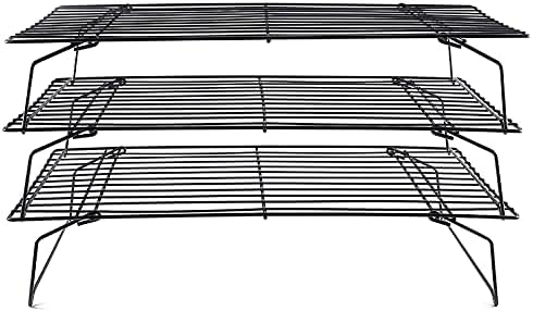 Cooling Rack, 3-Tier Stainless Steel Stackable Baking Cooking Cooling Racks for Cooling Roasting Grilling, Collapsible & Heavy Duty, Oven & Dishwasher Safe