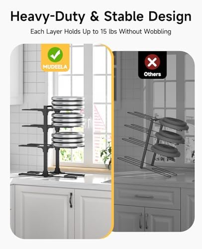 MUDEELA 8-Tier Pots and Pans Organizer under Cabinet, 20.8" H Heavy Duty