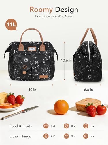 Lekesky Insulated Lunch Bag Portable Lunch Bag for Women-11L, Constellation