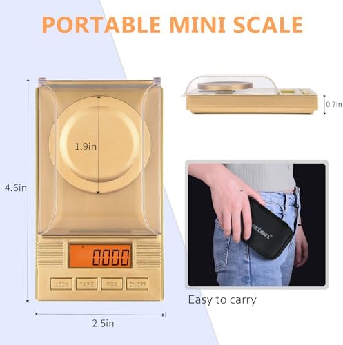 Fuzion Digital Milligram Scale 50g/0.001g, Powder Scale 6-in-1 Kit