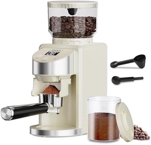 Gevi Burr Grinder,35 Grind Espresso Drip French Press,Anti-Static Beige