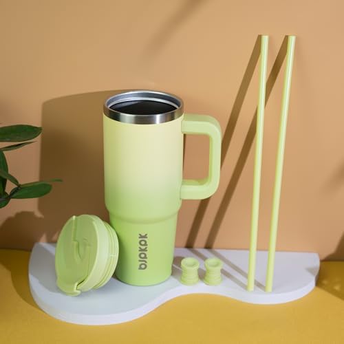BJPKPK 30 oz Insulated Tumbler with Handle & Straw, Stainless Steel