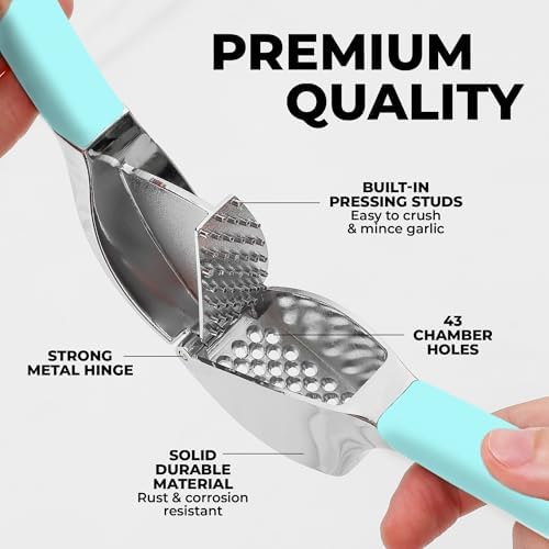 Zulay Kitchen Metal Comfort Grip Garlic Press