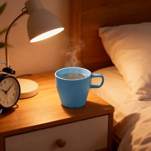 10 oz Coffee Cups Eco-Friendly, Shatter-Resistant Mug with Hanging Ears | Thickened Porcelain-Like Material | Suitable for Both Commercial and Home use(6-pack)(Blue)