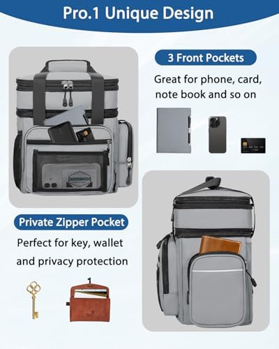 Expandable Lunch Box Men Insulated Double Deck Leakproof Cooler Bag