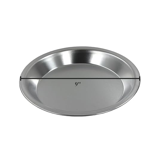 Chef Approved 9" Round Deep Pie Pan Plate | Tart Baking Dish Pastry Mold Cake Tin with 7/16" Wide Rim for Kitchen Restaurant Bakery Coffee Shop Cafeteria | 9"W x 1-1/4"D, 21-Gauge Aluminum, Silver