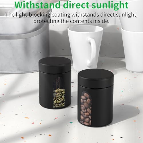 Urekt Glass Storage Jar (4 oz), 2 Pack Premium Food Grade Visual Container with Child Resistant Cap, Small Waterproof Bottle Multipurpose Container for Coffee Beans Nuts Teas Spices(120ml)