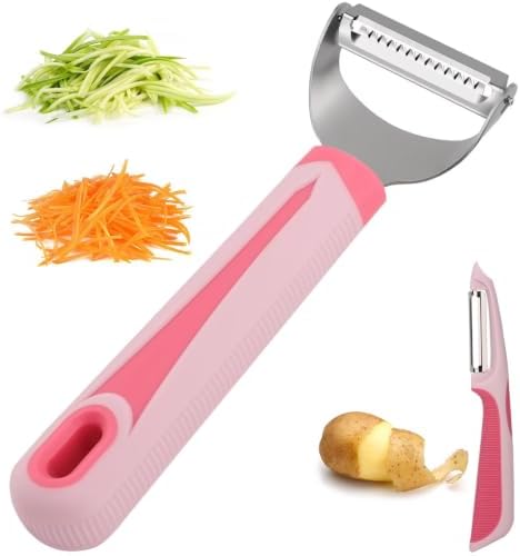 Julienne Peeler Vegetable Peeler with 4.8'' Long Silicone Handle