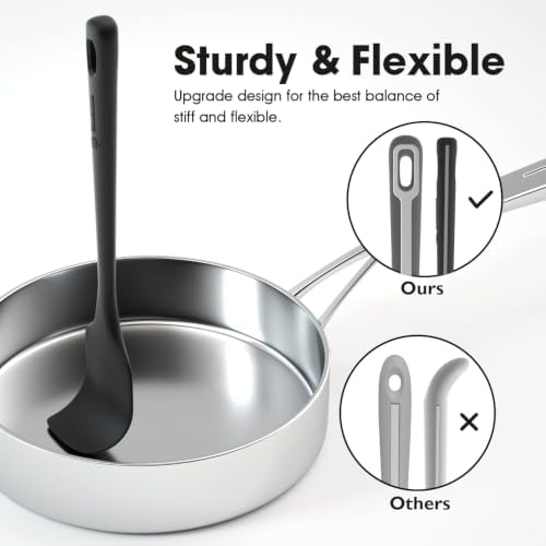 ChefAide 4 Pieces Silicone Spatulas Set, Heat Resistant Rubber Spatula