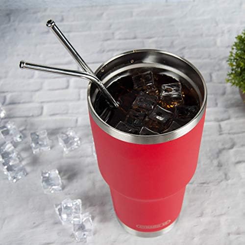 D·S 30oz Red Tumbler Double Wall Vacuum Insulated Travel Coffee Mug