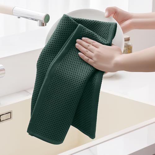 Homaxy 100% Cotton Oversized Waffle Weave Kitchen Towels 8-Pack